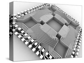 Microprocessor Chip, Computer Artwork-PASIEKA-Stretched Canvas