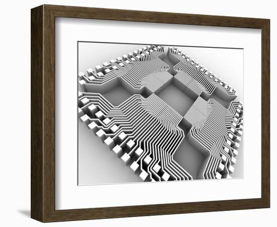 Microprocessor Chip, Computer Artwork-PASIEKA-Framed Photographic Print