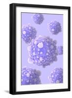 Microscipic View of Pancreatic Cancer Cells-null-Framed Art Print