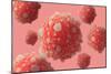 Microscipic View of Pancreatic Cancer Cells-null-Mounted Art Print