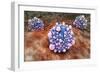 Microscipic View of Pancreatic Cancer Cells-null-Framed Art Print