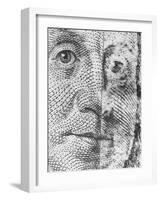 Microscopic Photo of Real $100 Bill and Fake One-null-Framed Photographic Print