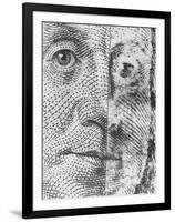 Microscopic Photo of Real $100 Bill and Fake One-null-Framed Photographic Print