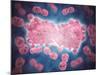 Microscopic View of a Group of Leukemia Cell-null-Mounted Art Print