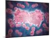 Microscopic View of a Group of Leukemia Cell-null-Mounted Art Print