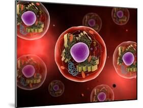 Microscopic View of Animal Cell-null-Mounted Art Print