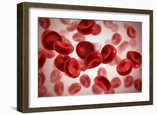 Microscopic View of Blood Cells-null-Framed Art Print