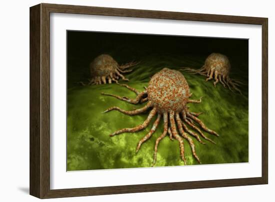 Microscopic View of Cancer Virus-null-Framed Art Print