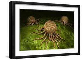 Microscopic View of Cancer Virus-null-Framed Art Print