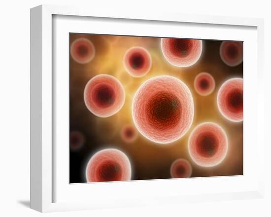 Microscopic View of Cell-null-Framed Art Print