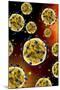 Microscopic View of Coronavirus-null-Mounted Art Print