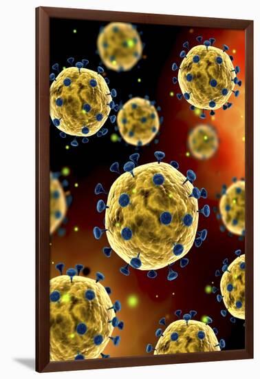 Microscopic View of Coronavirus-null-Framed Art Print