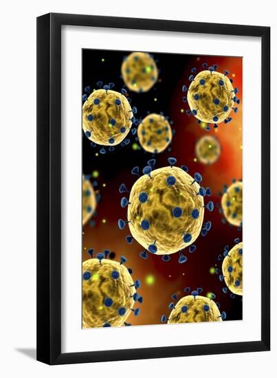 Microscopic View of Coronavirus-null-Framed Art Print