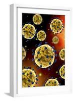 Microscopic View of Coronavirus-null-Framed Art Print