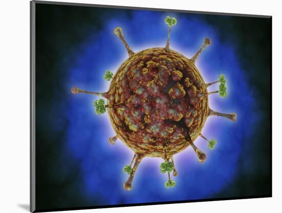 Microscopic View of Henipavirus-null-Mounted Art Print