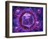 Microscopic View of Herpes Virus-null-Framed Art Print