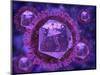 Microscopic View of Herpes Virus-null-Mounted Art Print