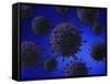 Microscopic View of Herpes Virus-null-Framed Stretched Canvas