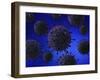 Microscopic View of Herpes Virus-null-Framed Art Print