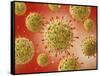 Microscopic View of Herpes Virus-null-Framed Stretched Canvas