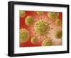 Microscopic View of Herpes Virus-null-Framed Art Print