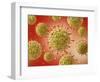 Microscopic View of Herpes Virus-null-Framed Art Print