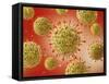 Microscopic View of Herpes Virus-null-Framed Stretched Canvas