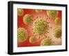 Microscopic View of Herpes Virus-null-Framed Art Print