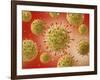 Microscopic View of Herpes Virus-null-Framed Art Print