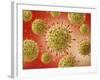 Microscopic View of Herpes Virus-null-Framed Art Print