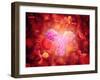 Microscopic View of Human Anitbodies with Red Blood Cells-null-Framed Art Print