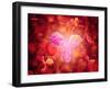 Microscopic View of Human Anitbodies with Red Blood Cells-null-Framed Art Print