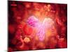 Microscopic View of Human Anitbodies with Red Blood Cells-null-Mounted Art Print