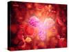 Microscopic View of Human Anitbodies with Red Blood Cells-null-Stretched Canvas