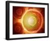 Microscopic View of Human B-Cells-null-Framed Art Print