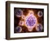 Microscopic View of Poliovirus-null-Framed Art Print