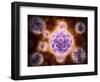 Microscopic View of Poliovirus-null-Framed Art Print