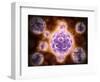 Microscopic View of Poliovirus-null-Framed Art Print