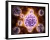 Microscopic View of Poliovirus-null-Framed Art Print