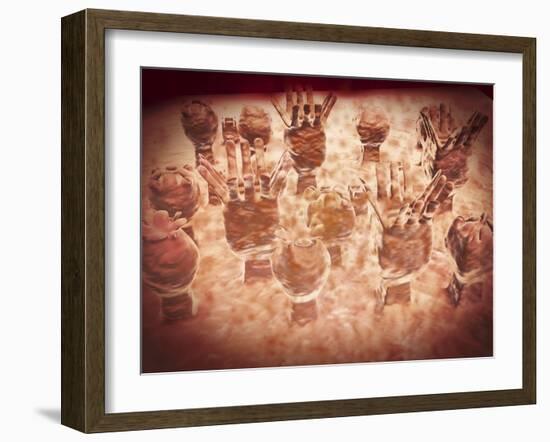 Microscopic View of Taste Buds on Tongue-null-Framed Art Print