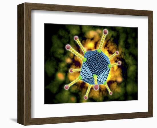 Microscopic View of the Common Cold Virus-null-Framed Art Print