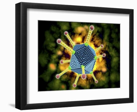 Microscopic View of the Common Cold Virus-null-Framed Art Print