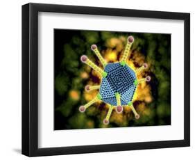 Microscopic View of the Common Cold Virus-null-Framed Art Print