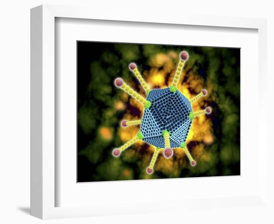 Microscopic View of the Common Cold Virus-null-Framed Art Print