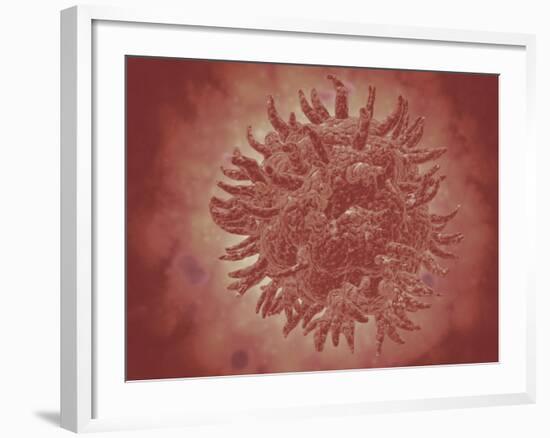 Microscopic View of Yellow Fever Virus-null-Framed Art Print