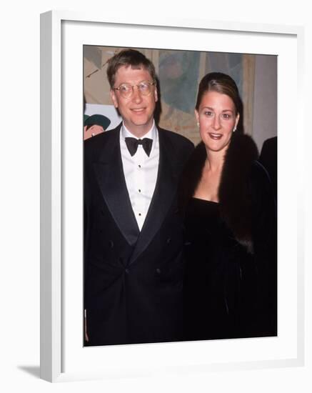 Microsoft Ceo Bill Gates W. Wife Melinda at for All Kids Foundation-null-Framed Premium Photographic Print