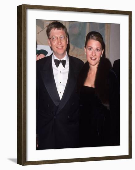 Microsoft Ceo Bill Gates W. Wife Melinda at for All Kids Foundation-null-Framed Premium Photographic Print