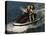 Mid Adult Couple Riding a Jet Ski-null-Stretched Canvas