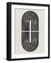 Mid Century Abstract Geometric I-Eline Isaksen-Framed Art Print