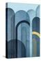 Mid Century Arches Navy Blue-Urban Epiphany-Stretched Canvas